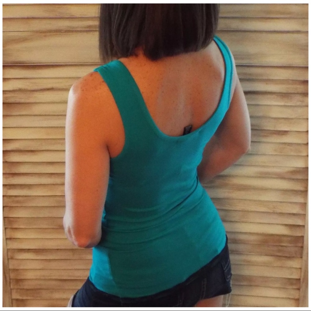 ❤️🔥Lace Ruched Bust Slimming Tank Teal 1916 - Picture 4 of 4